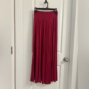 Earthbound Small Dark Red Flowy Pants
